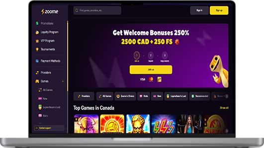Zoome Casino Canada Desktop